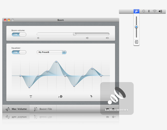 Enjoy boom's system-wide equalizer and create your own presets