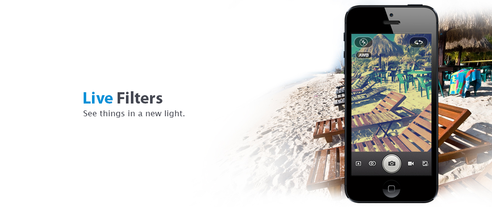 Live Filters for photos and videos on Camera Plus Pro